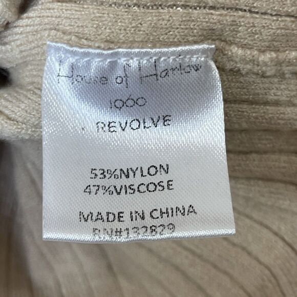 House of Harlow 1960 X Revolve Sweater Women's XS Ribbed Knit Pullover Beige - Picture 4 of 9